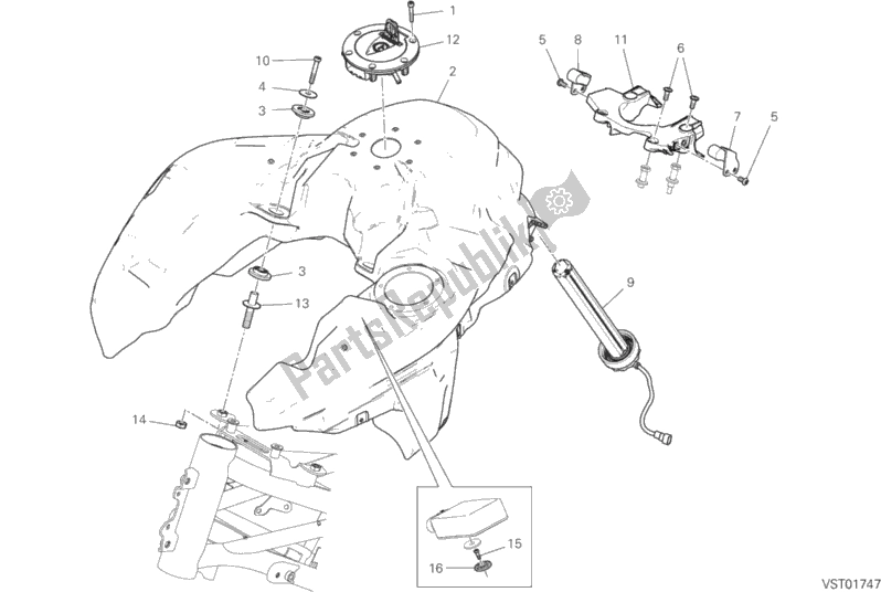 Todas las partes para Depósito De Combustible de Ducati Multistrada 1260 S Pikes Peak 2020